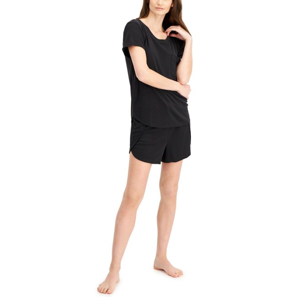 Alfani Pocket T-Shirt Tulip Hem Shorts Pajama Set